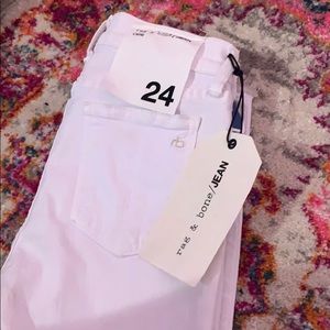 Rag & Bone / JEAN white cropped frayed Jeans